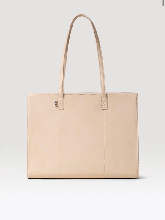 BEIS Handbags - BEIS Beige Leather Laptop Tote